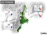 2021年09月09日の三重県の実況天気