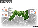 2021年09月09日の鳥取県の実況天気