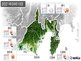 2021年09月10日の静岡県の実況天気