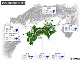 2021年09月11日の四国地方の実況天気