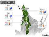 2021年09月11日の道北の実況天気