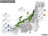 2021年09月14日の北陸地方の実況天気