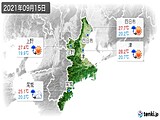 2021年09月15日の三重県の実況天気