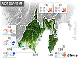 2021年09月19日の静岡県の実況天気