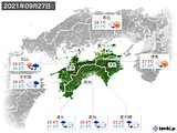 2021年09月27日の四国地方の実況天気