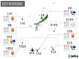 2021年09月28日の沖縄県の実況天気
