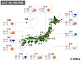 2021年09月29日の実況天気