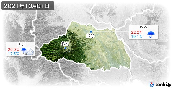 埼玉県(2021年10月01日の天気