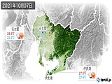 2021年10月07日の愛知県の実況天気