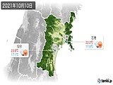 2021年10月10日の宮城県の実況天気
