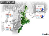 2021年10月16日の三重県の実況天気