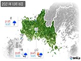 2021年10月16日の山口県の実況天気