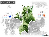 2021年10月17日の福岡県の実況天気