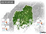 2021年10月18日の広島県の実況天気