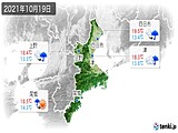 2021年10月19日の三重県の実況天気