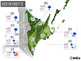 2021年10月21日の道東の実況天気