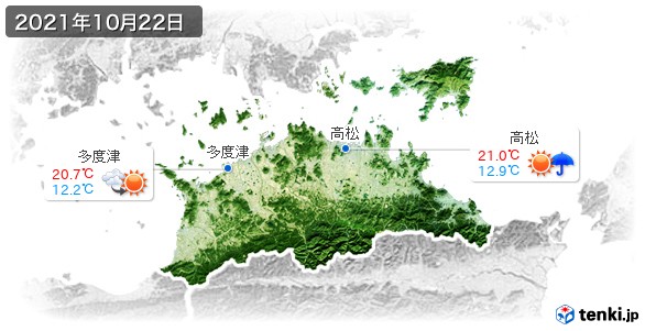 香川県(2021年10月22日の天気