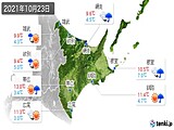 2021年10月23日の道東の実況天気