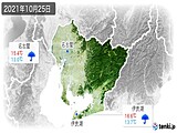 2021年10月25日の愛知県の実況天気