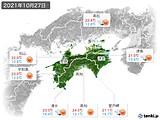 2021年10月27日の四国地方の実況天気