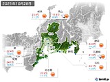 2021年10月28日の東海地方の実況天気