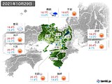 2021年10月29日の近畿地方の実況天気