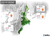 2021年10月29日の三重県の実況天気