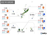 実況天気(2021年10月29日)