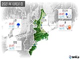 2021年10月31日の三重県の実況天気