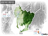 2021年11月01日の愛知県の実況天気