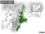 2021年11月02日の三重県の実況天気