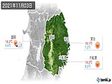 2021年11月03日の岩手県の実況天気