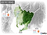 2021年11月04日の愛知県の実況天気