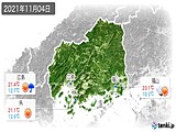 2021年11月04日の広島県の実況天気