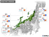 2021年11月05日の北陸地方の実況天気