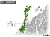 2021年11月06日の石川県の実況天気