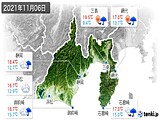 2021年11月06日の静岡県の実況天気