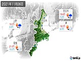 2021年11月06日の三重県の実況天気