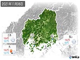 2021年11月06日の広島県の実況天気