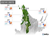 実況天気(2021年11月07日)