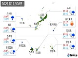 2021年11月08日の沖縄県の実況天気