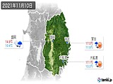 2021年11月10日の岩手県の実況天気