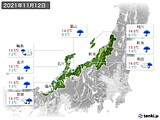 2021年11月12日の北陸地方の実況天気