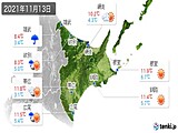 2021年11月13日の道東の実況天気