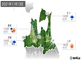 2021年11月13日の青森県の実況天気