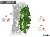 2021年11月13日の岩手県の実況天気