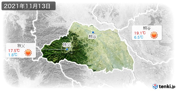 埼玉県(2021年11月13日の天気