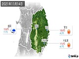 2021年11月14日の岩手県の実況天気