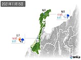 2021年11月15日の石川県の実況天気