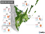 2021年11月16日の道東の実況天気